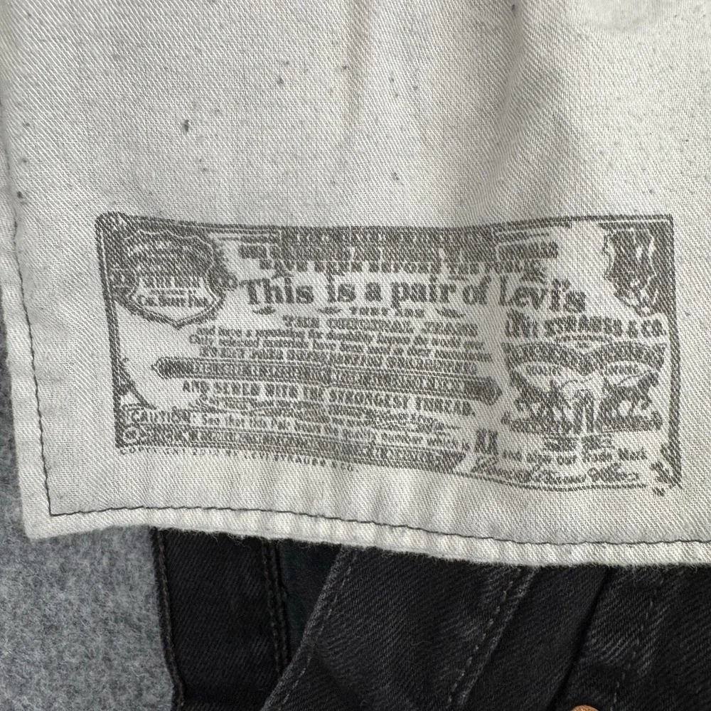 Levi's 501 Original Jeans Men's W33 L32 Black Button Fly Straight Leg Denim